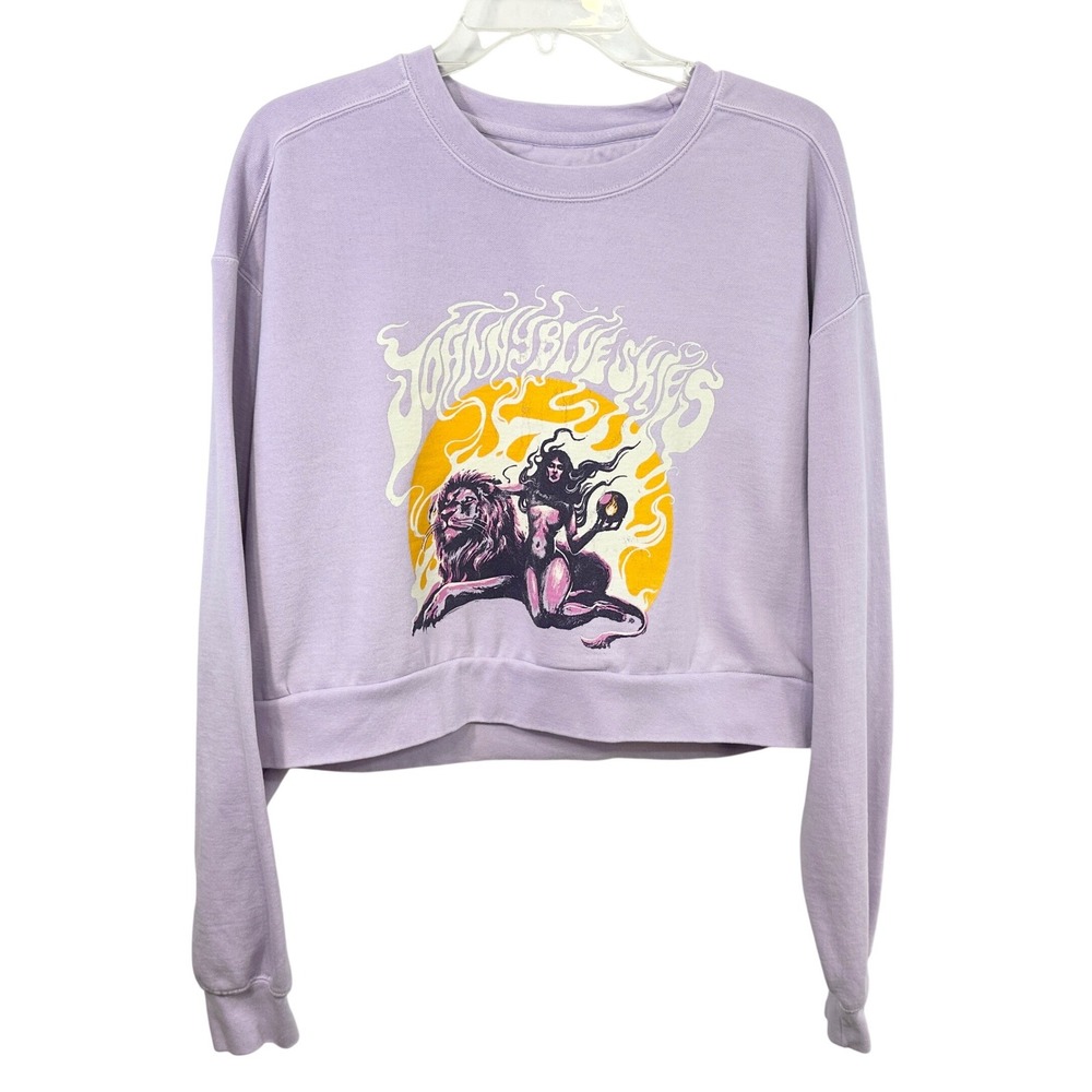 Johnny Blue Skies XL Sweatshirt Sturgill Simpson Cropped Lavender Lion Tour 1840
